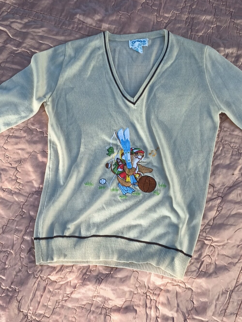 Vintage '70S Acrylic Sweater V-neck